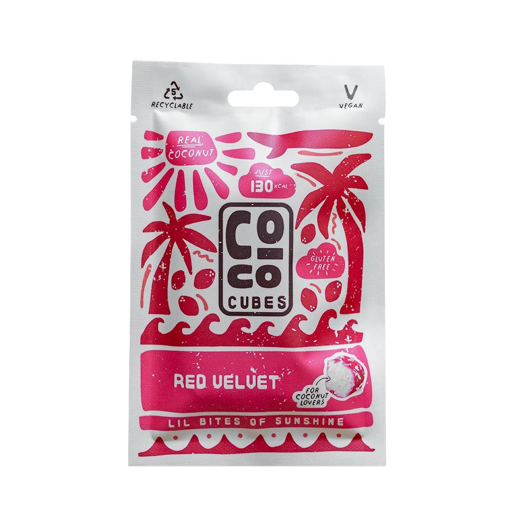 Coco Cubes Red Velvet Coconut Snack - Earthfare Supermarket - 5065021992012