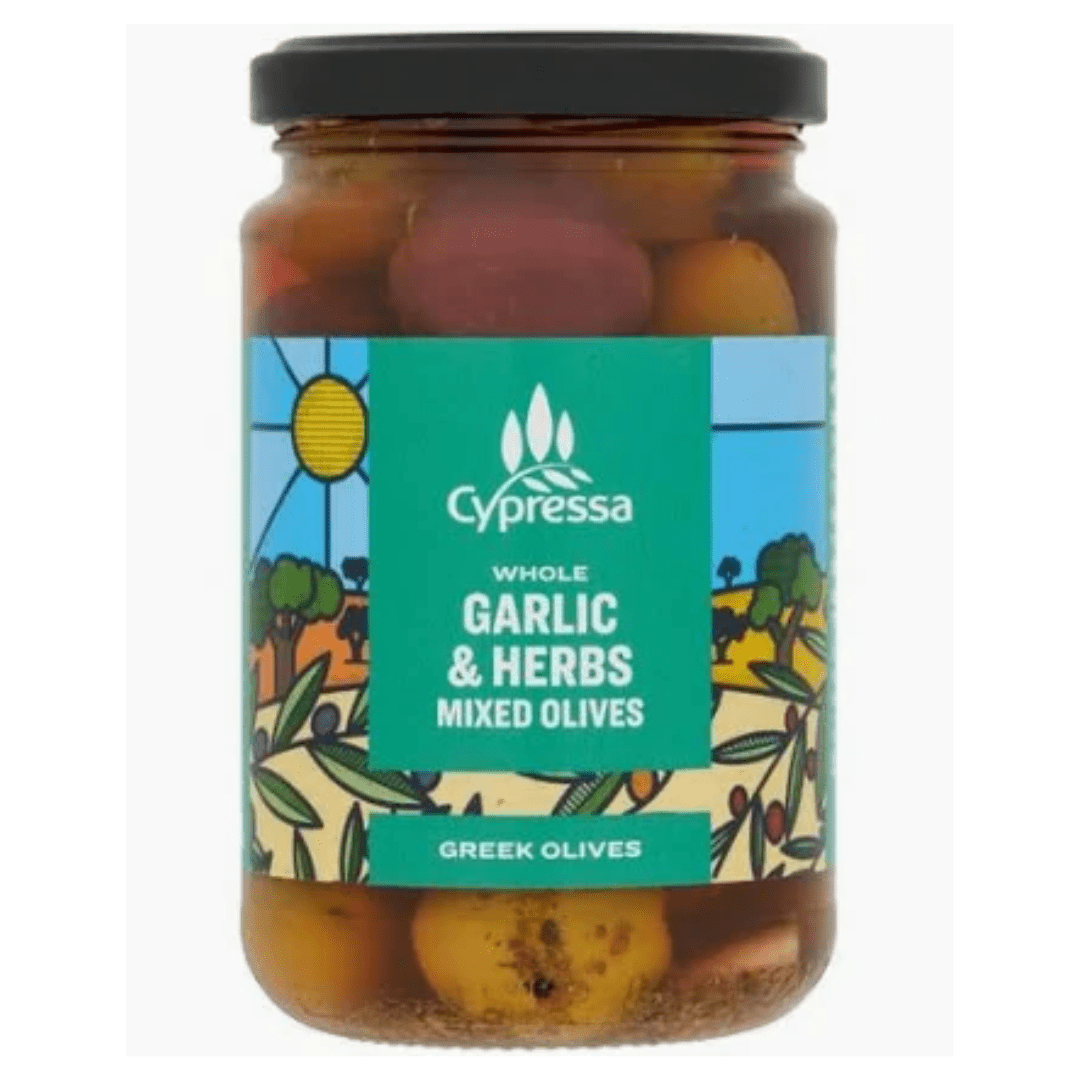 Cypressa Greek Garlic & Herb Mixed Olives - Earthfare Supermarket - 5000362211163