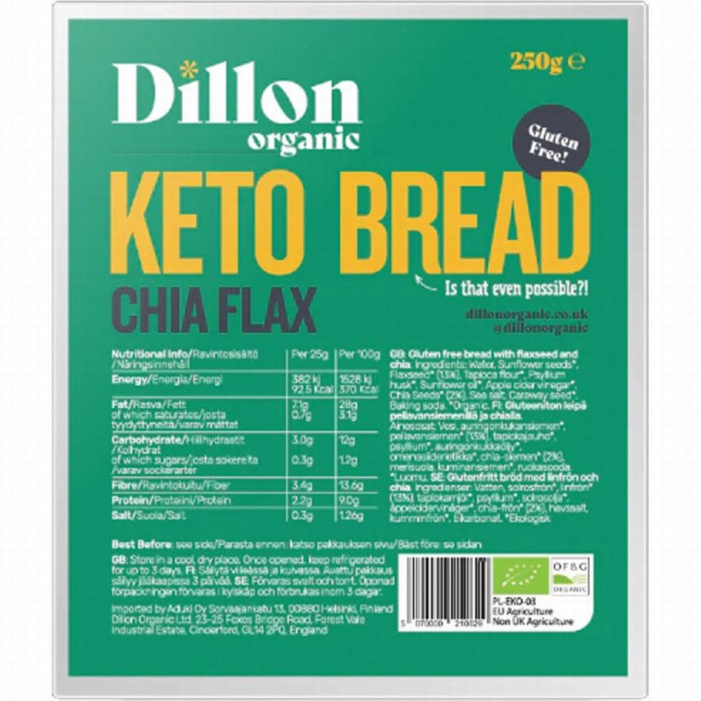 Dillon Organic Chia Flax Keto Bread - Earthfare Supermarket - 5070000210629