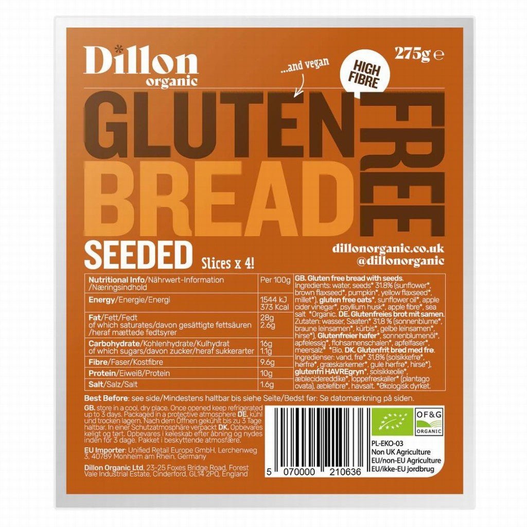 Dillon Organic Gluten Free Seeded Bread - Earthfare Supermarket - 5070000210636