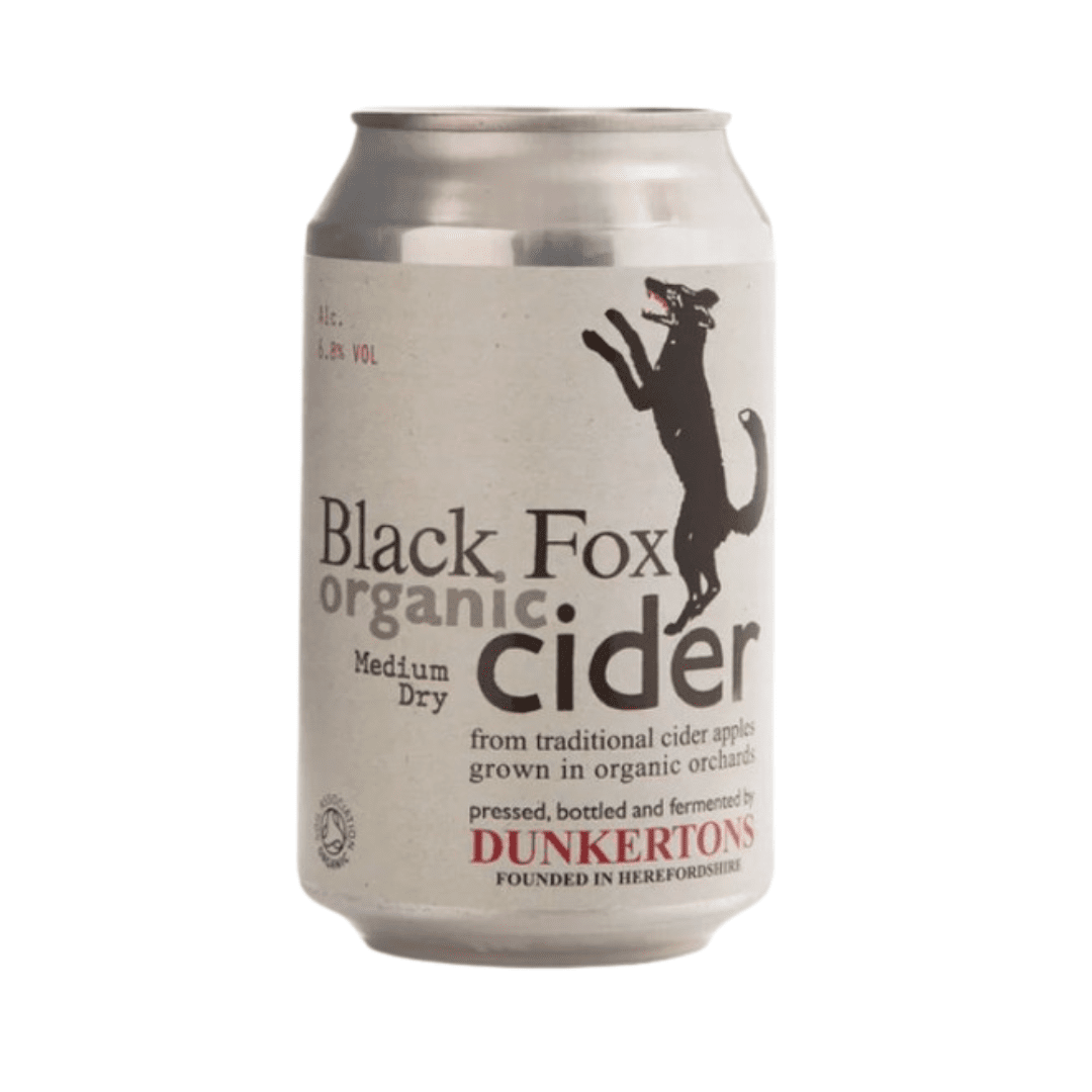 Dunkertons Organic Black Fox Medium Dry Cider Can - Earthfare Supermarket - 5023295000390