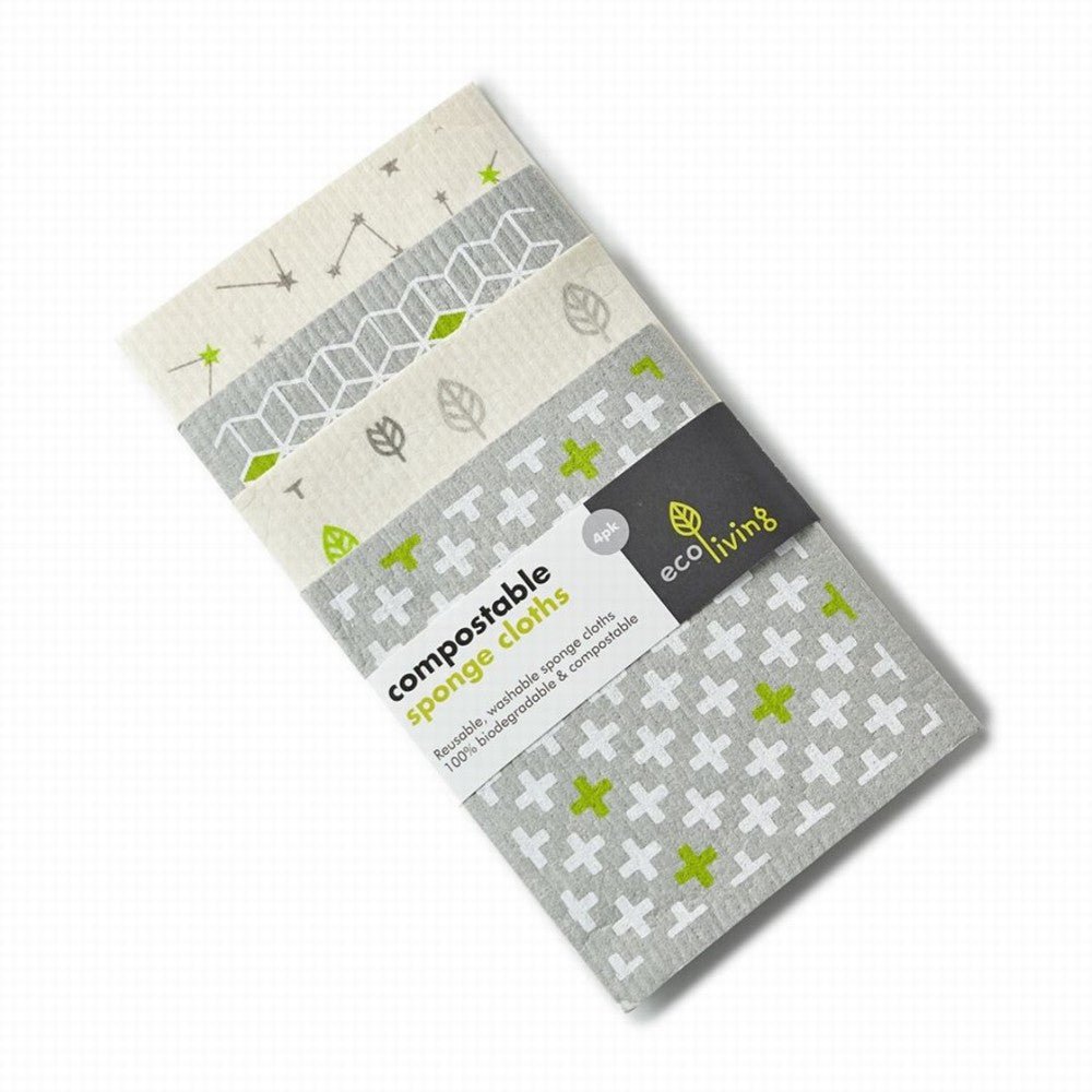 Eco Living Compostable Sponge Cloths - Earthfare Supermarket - 5060636880594