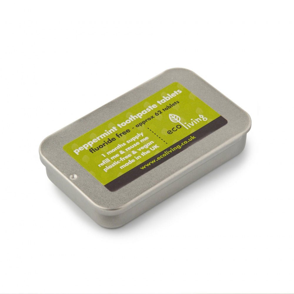 Eco Living Toothpaste Tablets Tin With Fluoride - Earthfare Supermarket - 5060636880136