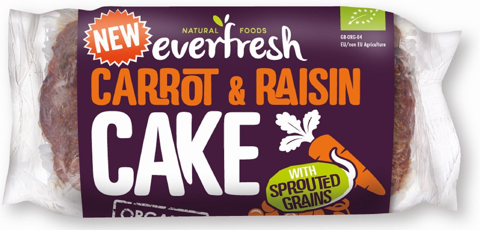 Everfresh Organic Carrot & Raisin Cake 350g - Earthfare Supermarket - 5014653026442