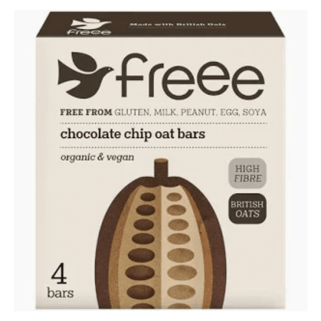 Freee by Doves Organic Gluten Free Choc Chip Oat Bars 4 pack - Earthfare Supermarket - 5011766300223
