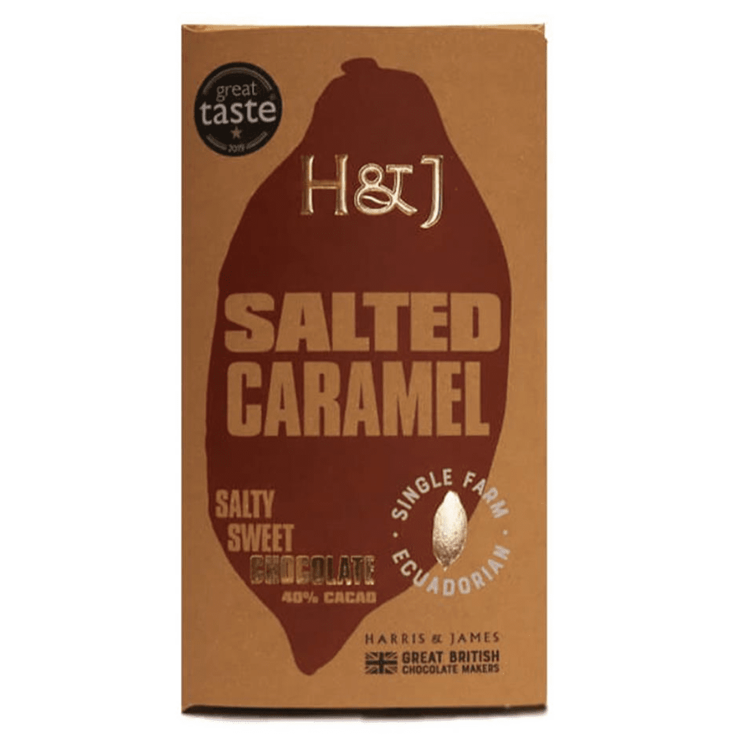 Harris and James Salted Caramel Chocolate Bar 86g - Earthfare Supermarket - 5060623840136