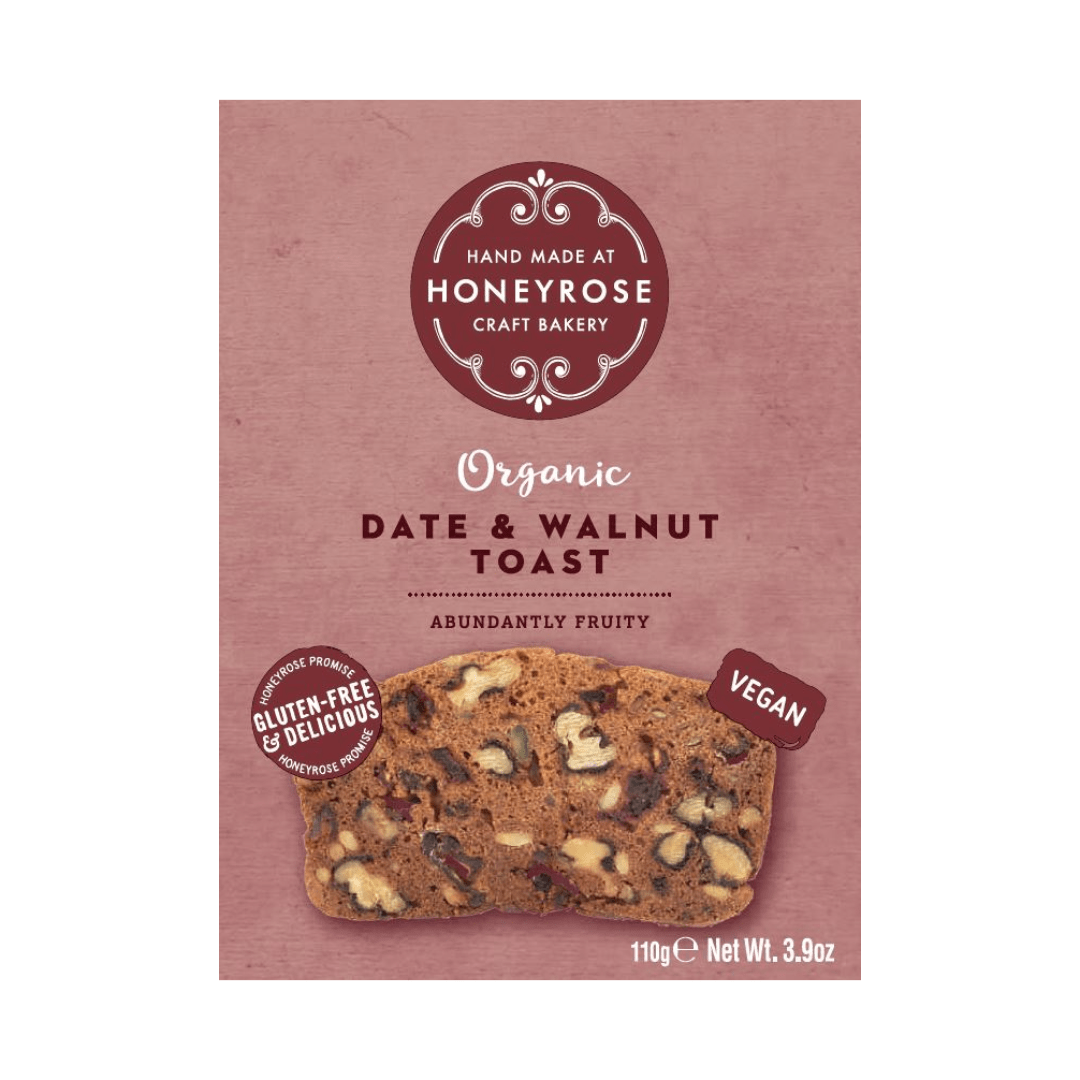 Honeyrose Organic Date & Walnut Toast 110g - Earthfare Supermarket - 5060028801770