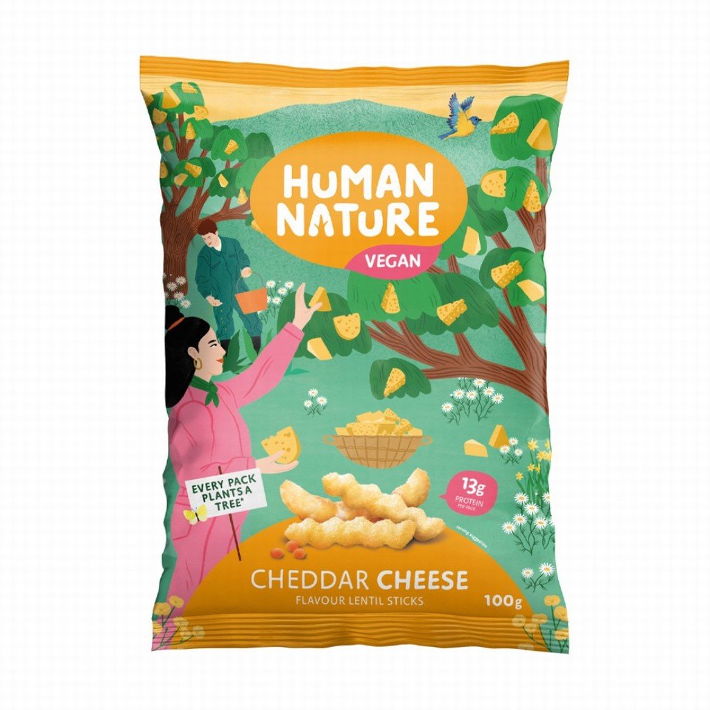 Human Nature Cheddar Cheese Lentil Snack - Earthfare Supermarket - 5060318669752
