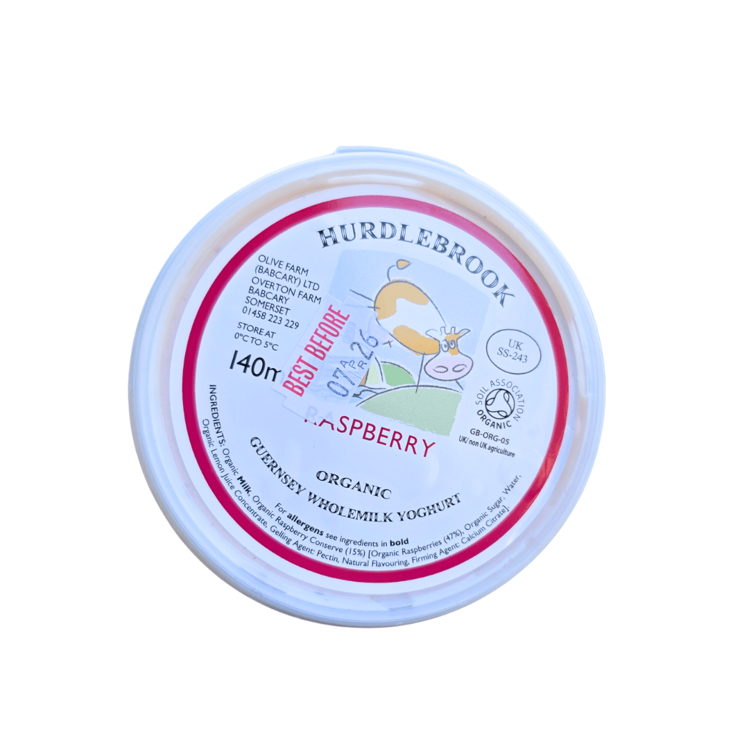 Hurdlebrook Organic Raspberry Yoghurt 500ML - Earthfare Supermarket - 5060157830122