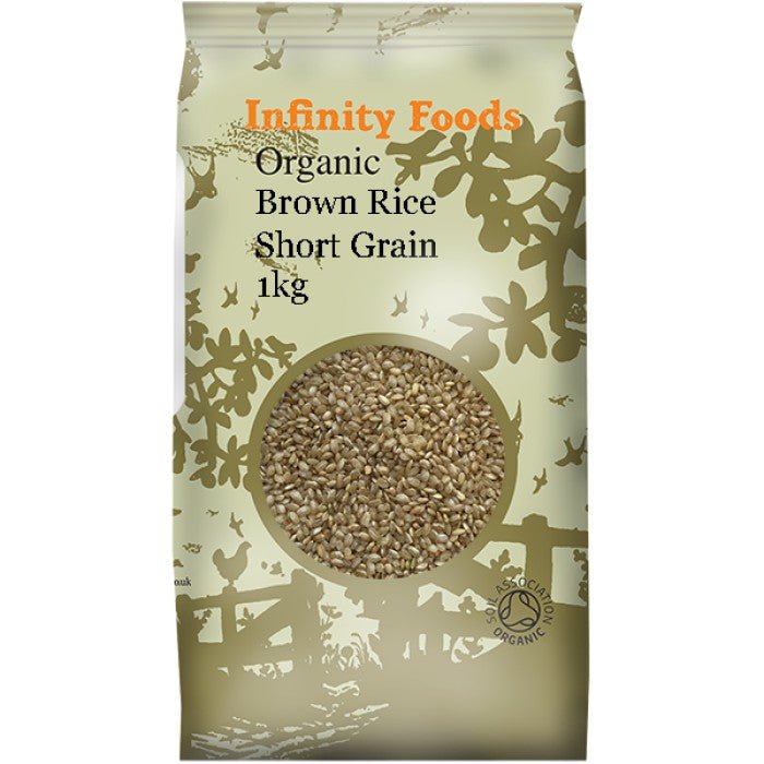 Infinity Organic Short Grain Rice Brown 1kg - Earthfare Supermarket - 5028869010102