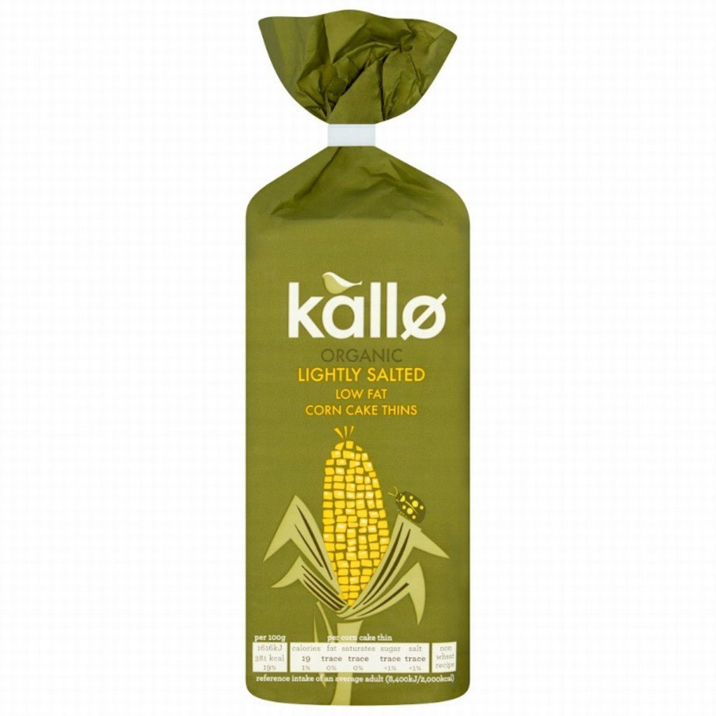 Kallo Organic Corn Cake Thins Lightly Salted - Earthfare Supermarket - 5013665103752