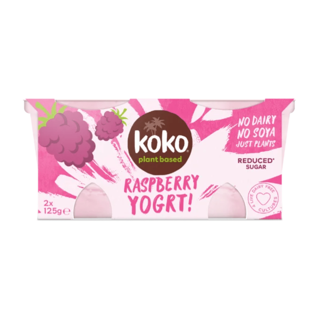 Koko Dairy Free Raspberry Yogurt Alternative 2x125g - Earthfare Supermarket - 5060100601366