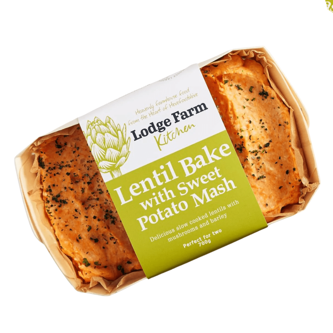 Lodge Farm Kitchen Lentil Bake with Sweet Potato Mash Single - Earthfare Supermarket - 5060240872121