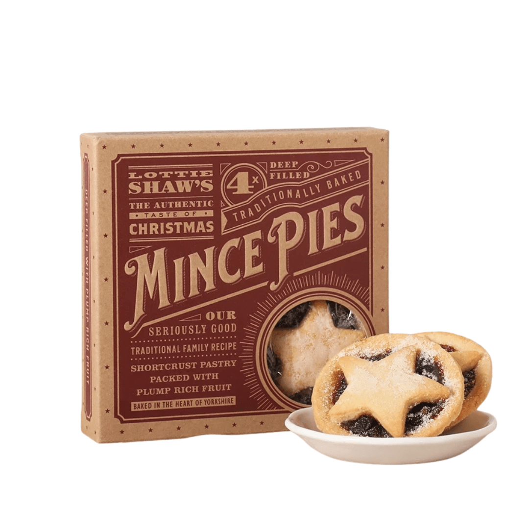 Lottie Shaw's Box of 4 Mince Pies 280g - Earthfare Supermarket - 5060206820012