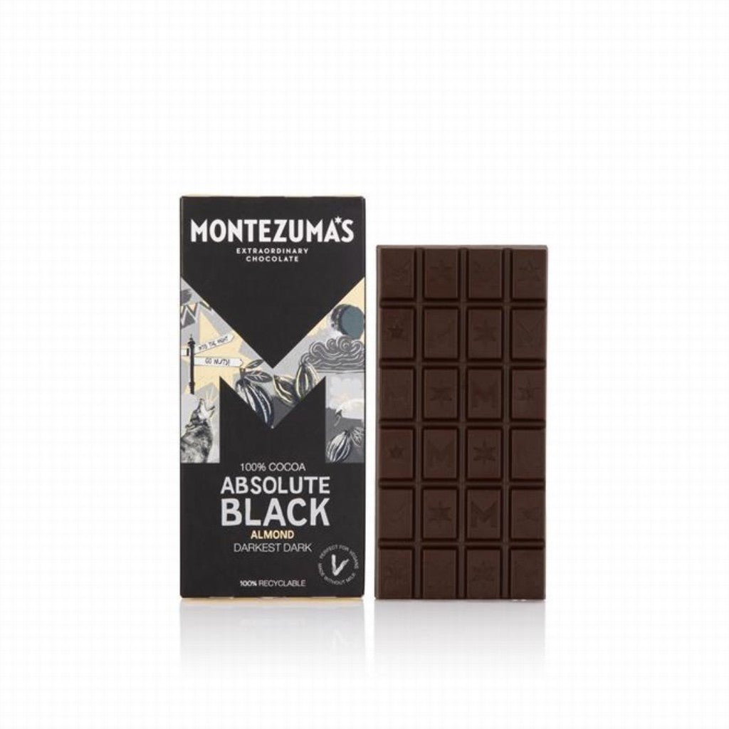 Montezuma's Absolute Black 100% Cocoa With Almonds - Earthfare Supermarket - 5060719920025