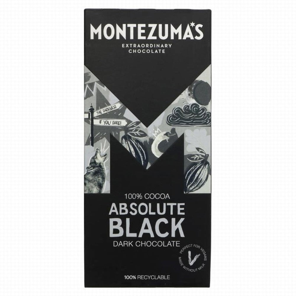 Montezuma's Dark Chocolate Absolute Black 100% Cocoa - Earthfare Supermarket - 5060719920001