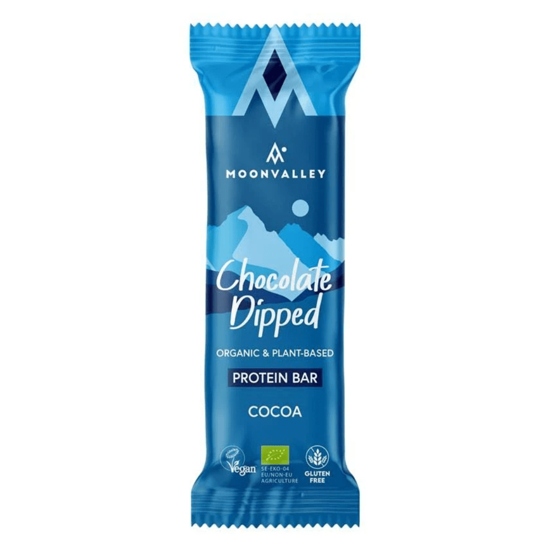 Moonvalley Organic Chocolate Dipped Protein Bar Cocoa - Earthfare Supermarket - 7350102860877