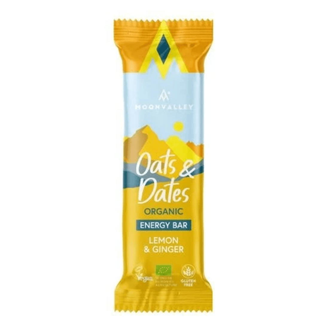 Moonvalley Organic Oats & Dates Energy Bar Lemon & Ginger - Earthfare Supermarket - 7350102860594