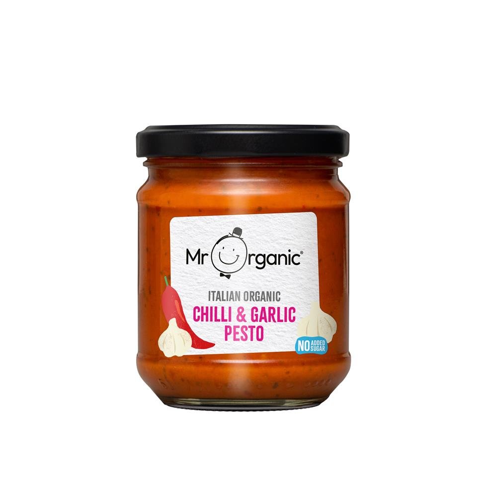 Mr Organic Chilli & Garlicl Pesto 190g - Earthfare Supermarket - 