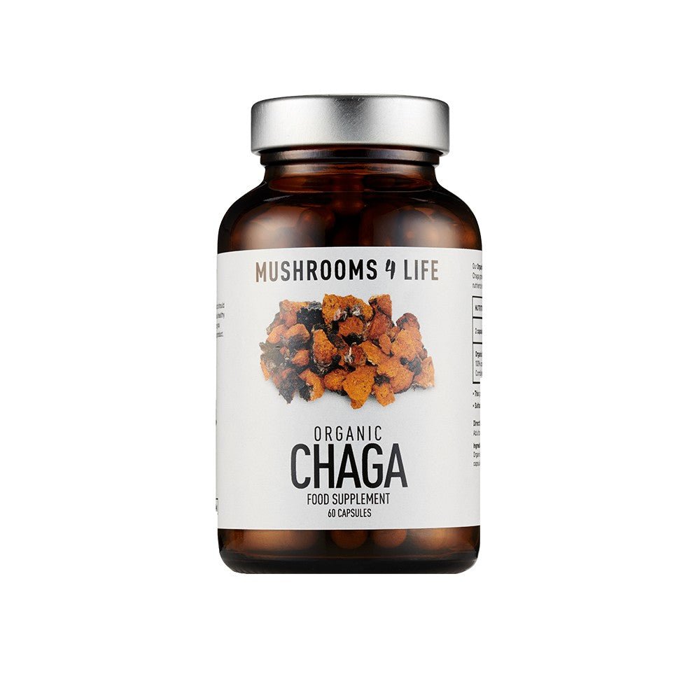 Mushrooms 4 Life Organic Chaga Capsules - Earthfare Supermarket - 5060409331254