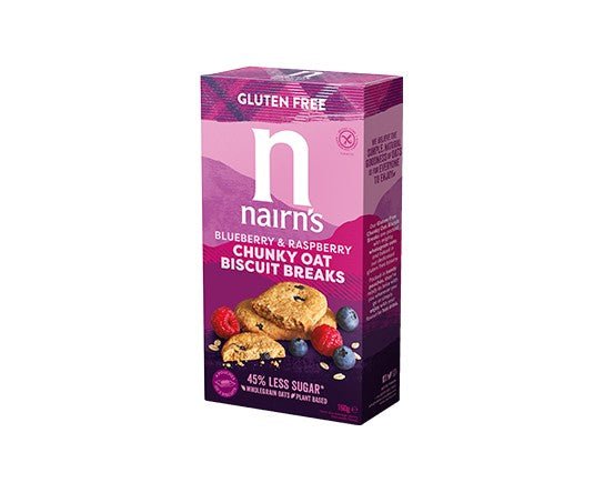 Nairns Chunky Biscuit Breaks Oats Blueberry & Raspberry 160G - Earthfare Supermarket - 612322000790