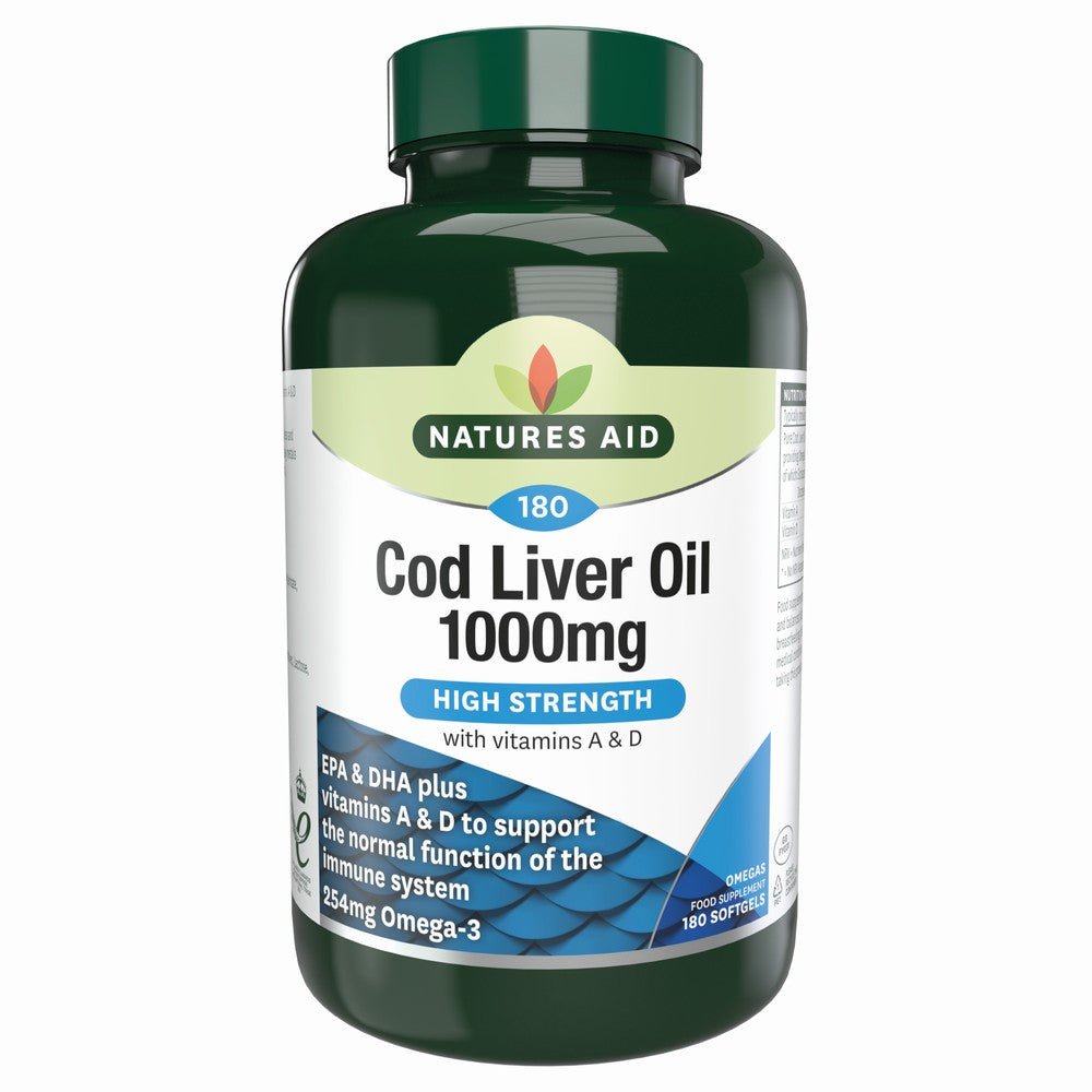 Natures Aid Cod Liver Oil 1000Mg 240caps - Earthfare Supermarket - 5023652000766