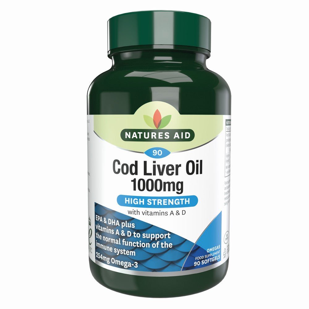 Natures Aid Cod Liver Oil 1000Mg 90caps - Earthfare Supermarket - 5023652510906