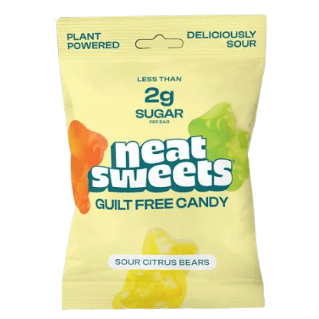 Neat Sweets Low Sugar Plant Based Sour Citrus Gummy Bears 50g - Earthfare Supermarket - 5070002635215