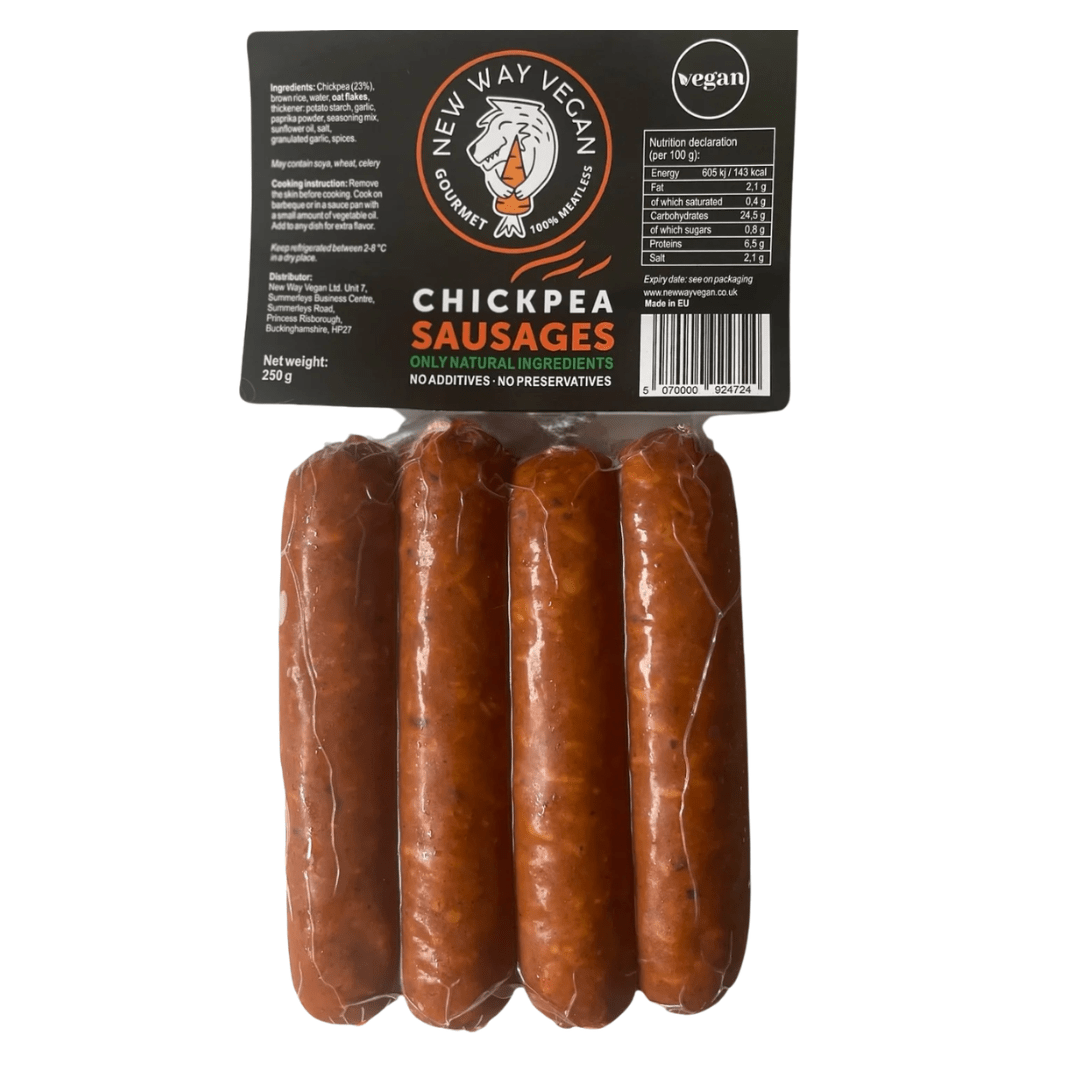 New Way Vegan Chickpea Sausages 250g - Earthfare Supermarket - 5070000924724