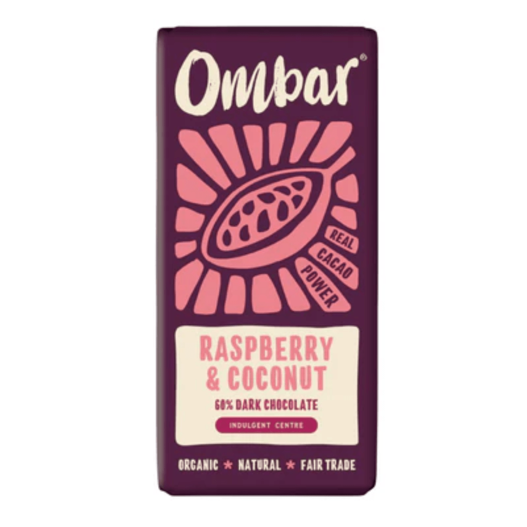 Ombar Organic Centres Raspberry & Coconut 70g - Earthfare Supermarket - 5060102662198