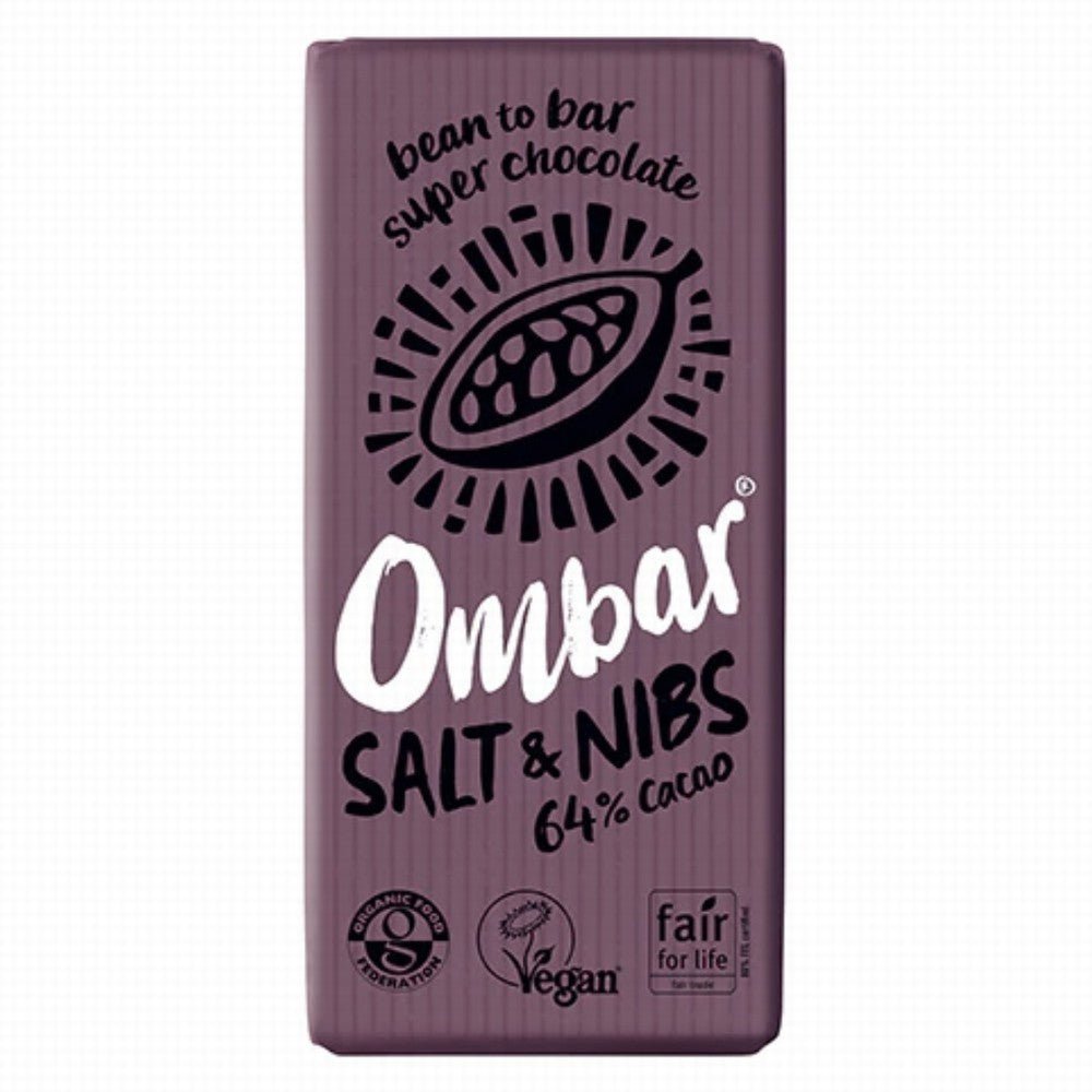 Ombar Organic Salt & Nibs 64% Cacao - Earthfare Supermarket - 5060102662242