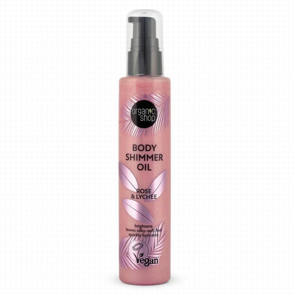 Organic Shop Rose & Lychee Shimmer Oil - Earthfare Supermarket - 4743318142579