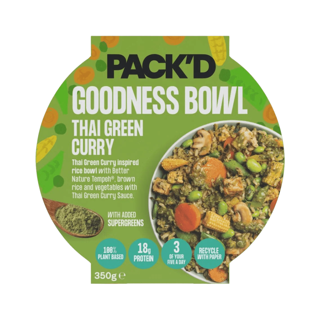 Pack'd Thai Green Curry Goodness Bowl 350g - Earthfare Supermarket - 5060465811271