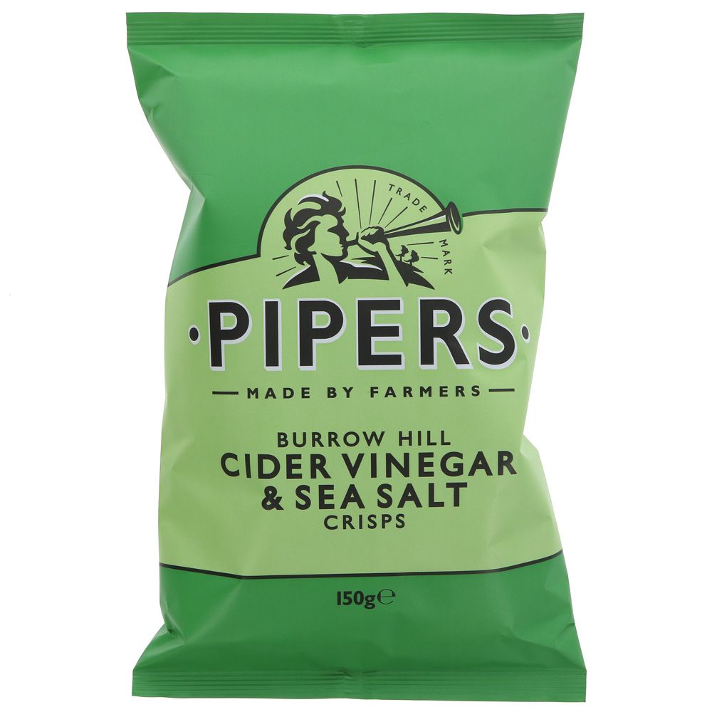 Pipers Cider Vinegar & Sea Salt Crisps 150g - Earthfare Supermarket - 5033060100064