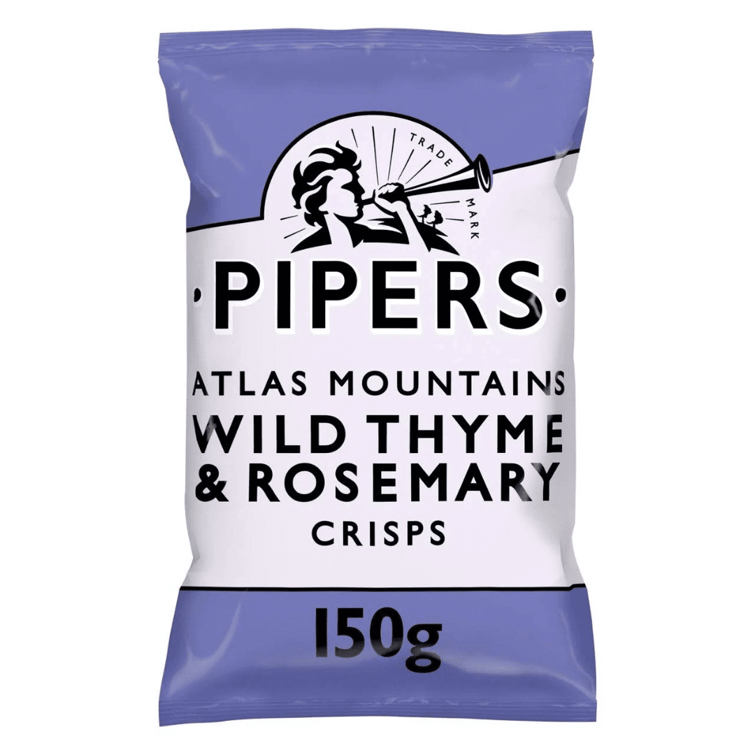 Pipers Wild Thyme & Rosemary Crisps - Earthfare Supermarket - 5033060100347