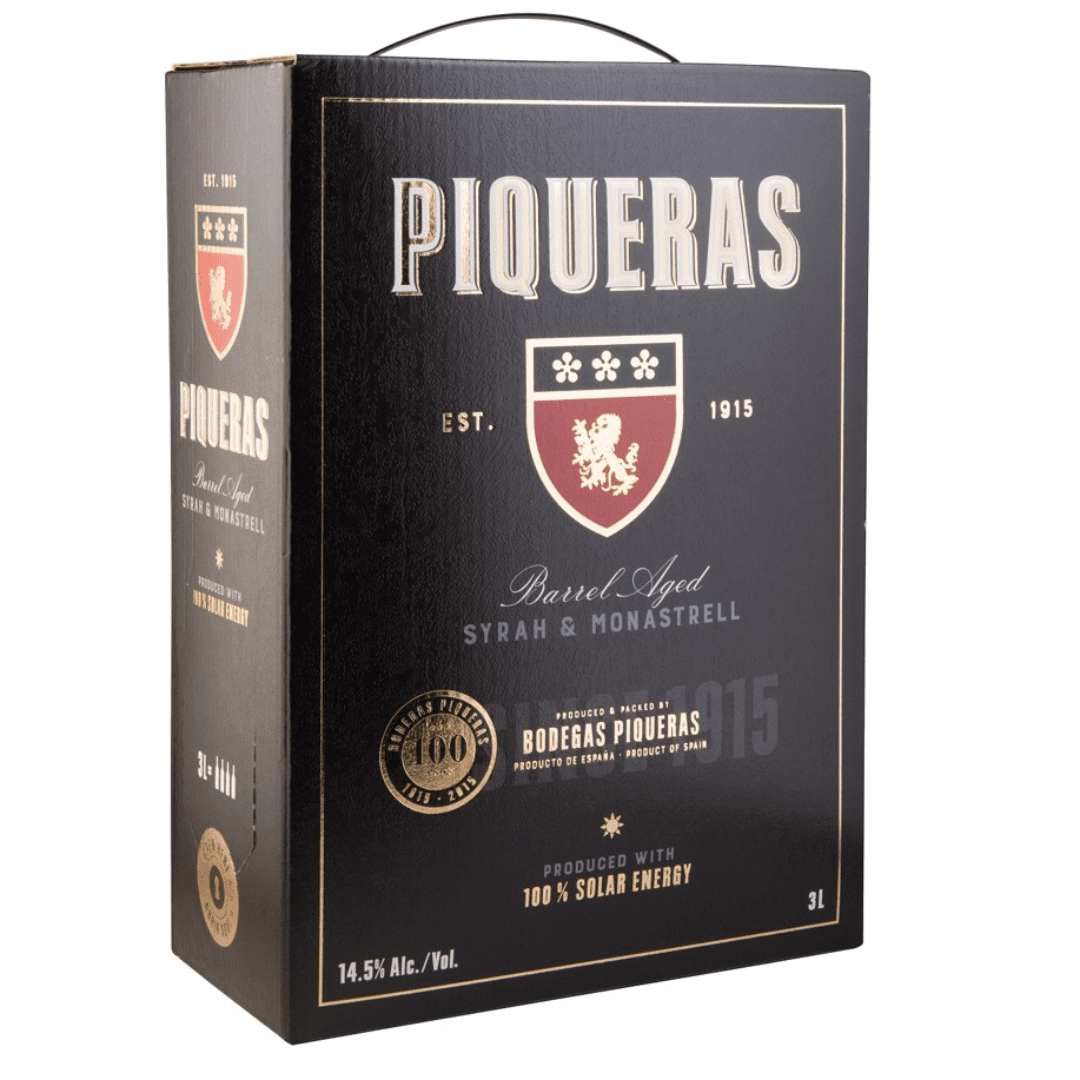 Piqueras Black Label Syrah/Monastrell Red Wine Box 3L - Earthfare Supermarket - 8414837061110