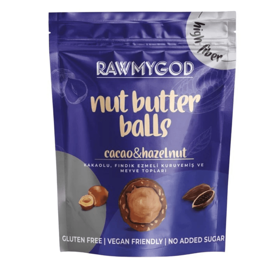 Rawmygod Raw Cacao & Hazelnut Nut Butter Balls - Earthfare Supermarket - 8682843513576