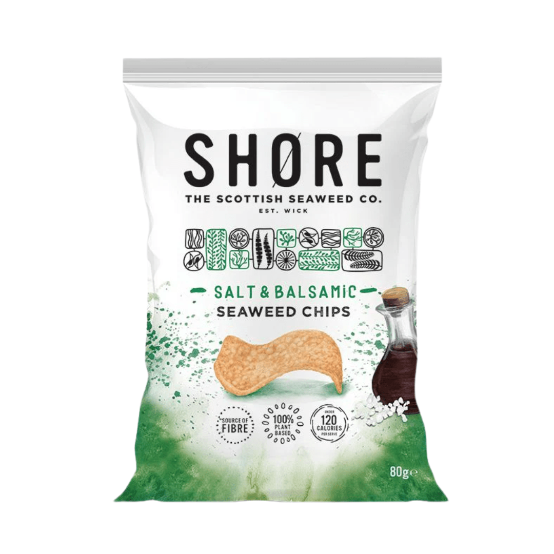 Shore Seaweed Salt & Balsamic Chips 80g - Earthfare Supermarket - 5060567680287