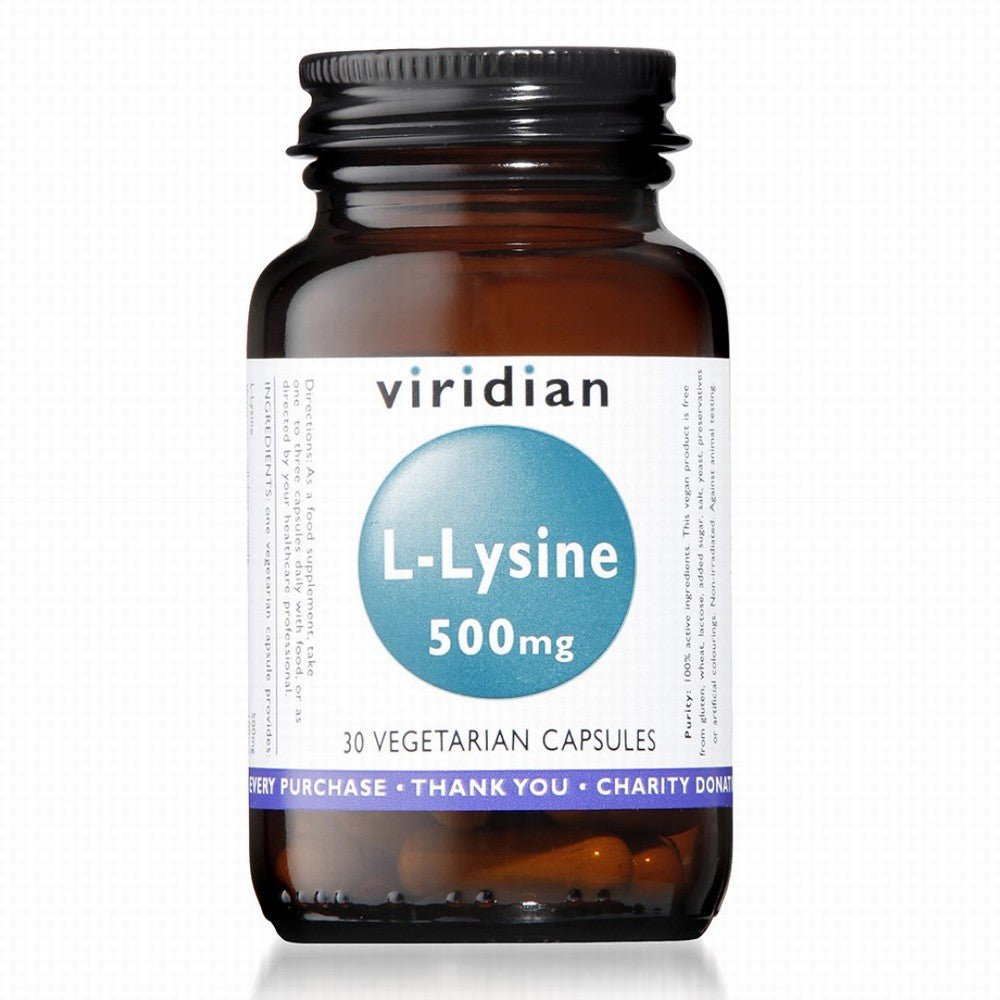 Viridian L - Lysine 500Mg - Earthfare Supermarket - 5060003590309