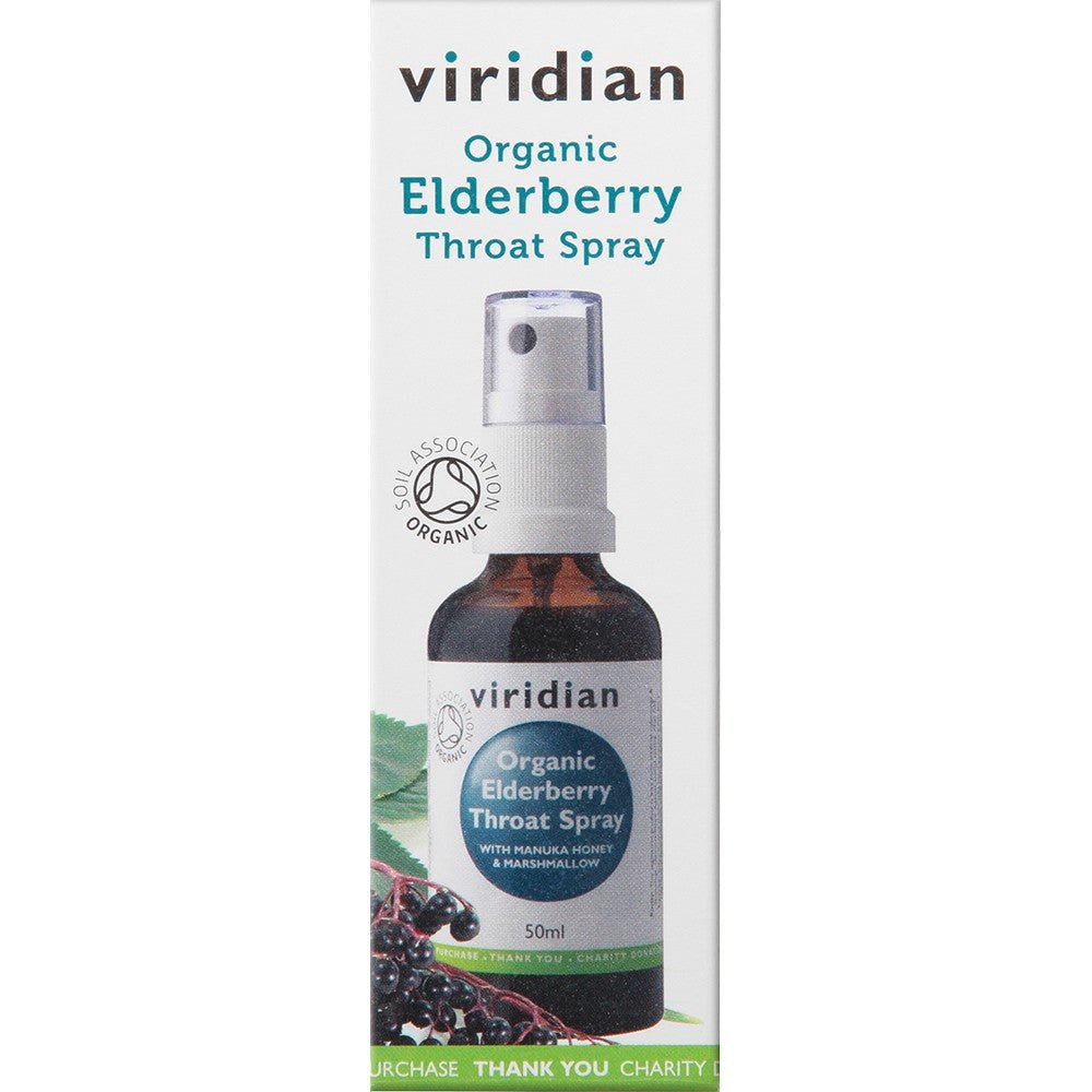 Viridian Organic Elderberry Throat Spray 50ml - Earthfare Supermarket - 131674