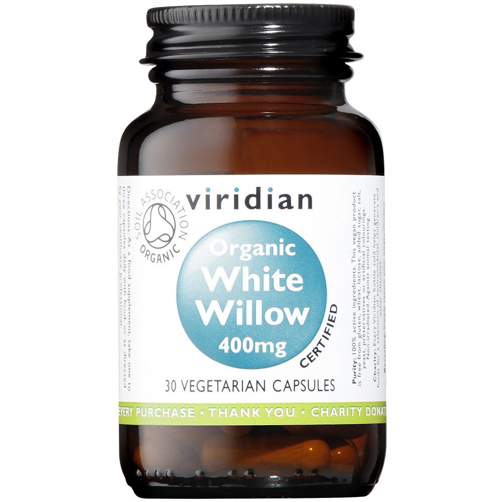 Viridian Organic White Willow 30caps - Earthfare Supermarket - 5060003599753