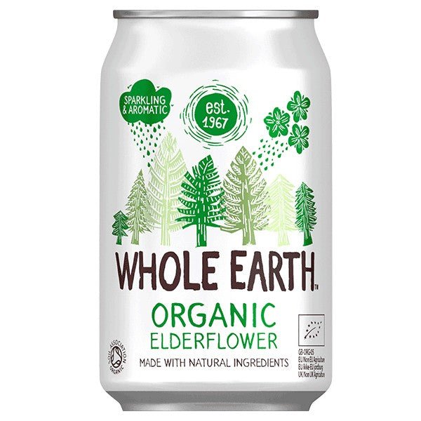 Whole Earth Organic Sparkling Elderflower 330ml - Earthfare Supermarket - 5011835102765